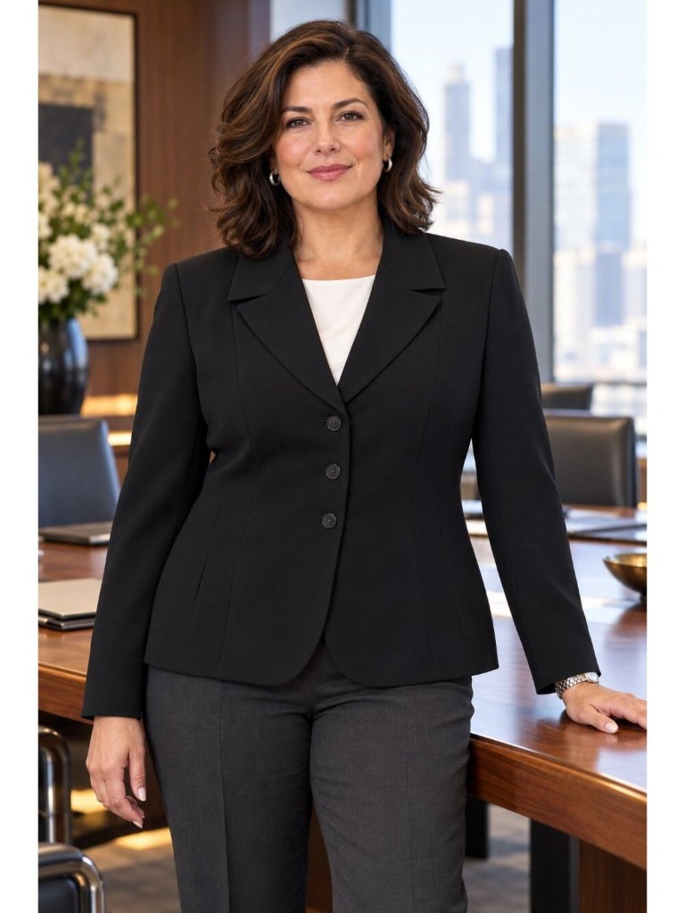 Boardroom Chic Tahari ASL Black Tailored Blazer Fully Lined Size 14P